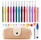 38 Pieces Crochet Hooks Set, 13 Pcs 2mm(b)-10mm(n) Ergonomic Soft Grip Crochet Handles, Crochet Needle with Storage Case, for Arthritic Hands, Extra Long  Knitting Needles
